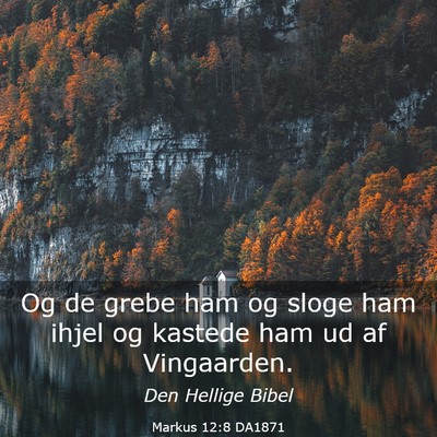 Picture 03 - Markus 12:8 DA1871 - Og de grebe ham og sloge ham ihjel og kastede ham - Bible Verse Picture