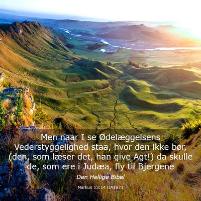 Picture 03 - Markus 13:14 DA1871 - Men naar I se Ødelæggelsens Vederstyggelighed - Bible Verse Picture