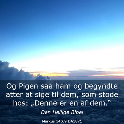 Picture 03 - Markus 14:69 DA1871 - Og Pigen saa ham og begyndte atter at sige til - Bible Verse Picture