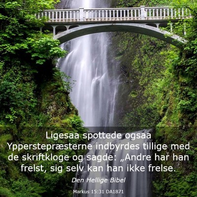 Picture 03 - Markus 15:31 DA1871 - Ligesaa spottede ogsaa Ypperstepræsterne - Bible Verse Picture