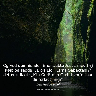 Picture 03 - Markus 15:34 DA1871 - Og ved den niende Time raabte Jesus med høj - Bible Verse Picture