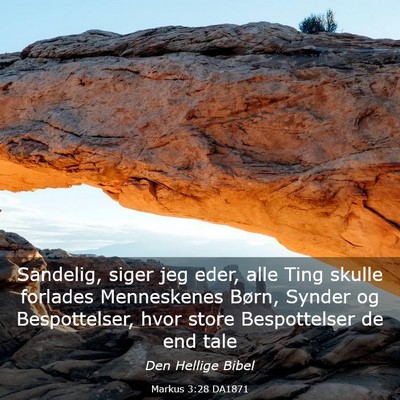 Picture 03 - Markus 3:28 DA1871 - Sandelig, siger jeg eder, alle Ting skulle - Bible Verse Picture