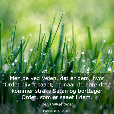 Picture 03 - Markus 4:15 DA1871 - Men de ved Vejen, det er dem, hvor Ordet bliver - Bible Verse Picture