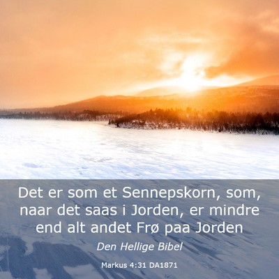 Picture 03 - Markus 4:31 DA1871 - Det er som et Sennepskorn, som, naar det saas i - Bible Verse Picture