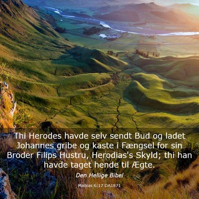 Picture 03 - Markus 6:17 DA1871 - Thi Herodes havde selv sendt Bud og ladet - Bible Verse Picture