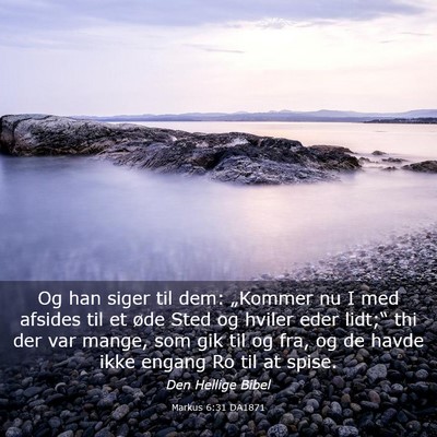 Picture 03 - Markus 6:31 DA1871 - Og han siger til dem: „Kommer nu I med afsides - Bible Verse Picture