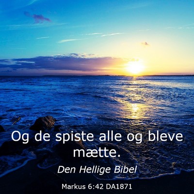 Picture 03 - Markus 6:42 DA1871 - Og de spiste alle og bleve - Bible Verse Picture