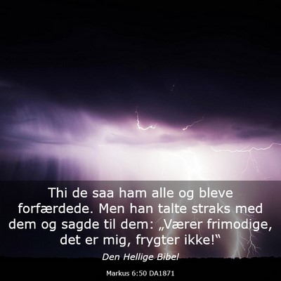 Picture 03 - Markus 6:50 DA1871 - Thi de saa ham alle og bleve forfærdede. Men han - Bible Verse Picture
