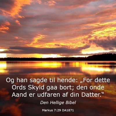 Picture 03 - Markus 7:29 DA1871 - Og han sagde til hende: „For dette Ords Skyld - Bible Verse Picture