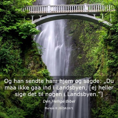 Picture 03 - Markus 8:26 DA1871 - Og han sendte ham hjem og sagde: „Du maa ikke - Bible Verse Picture