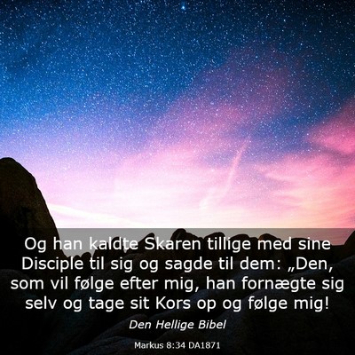 Picture 03 - Markus 8:34 DA1871 - Og han kaldte Skaren tillige med sine Disciple - Bible Verse Picture
