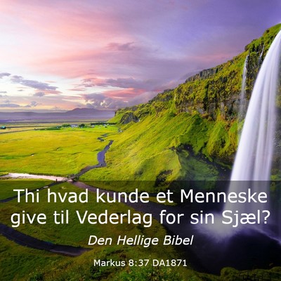 Picture 03 - Markus 8:37 DA1871 - Thi hvad kunde et Menneske give til Vederlag for - Bible Verse Picture