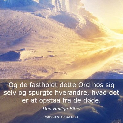 Picture 03 - Markus 9:10 DA1871 - Og de fastholdt dette Ord hos sig selv og spurgte - Bible Verse Picture