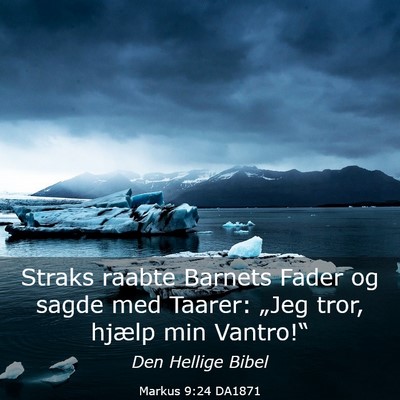 Picture 03 - Markus 9:24 DA1871 - Straks raabte Barnets Fader og sagde med Taarer: - Bible Verse Picture