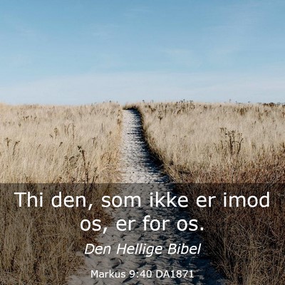 Picture 03 - Markus 9:40 DA1871 - Thi den, som ikke er imod os, er for - Bible Verse Picture