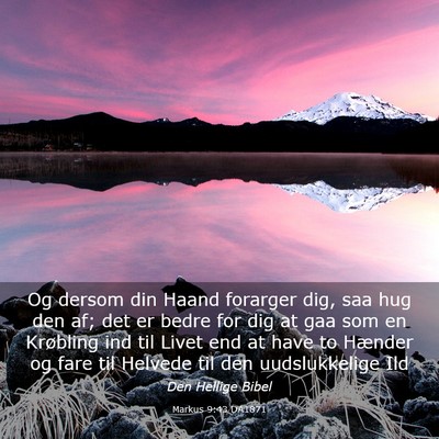 Picture 03 - Markus 9:43 DA1871 - Og dersom din Haand forarger dig, saa hug den af; - Bible Verse Picture