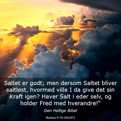 Picture 03 - Markus 9:50 DA1871 - Saltet er godt; men dersom Saltet bliver - Bible Verse Picture