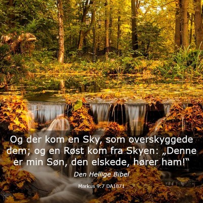 Picture 03 - Markus 9:7 DA1871 - Og der kom en Sky, som overskyggede dem; og en - Bible Verse Picture