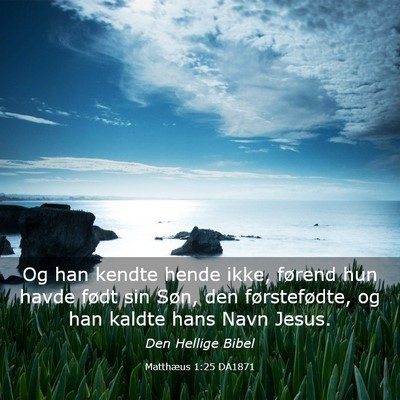Picture 03 - Matthæus 1:25 DA1871 - Og han kendte hende ikke, førend hun havde født - Bible Verse Picture