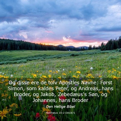 Picture 03 - Matthæus 10:2 DA1871 - Og disse ere de tolv Apostles Navne: Først - Bible Verse Picture