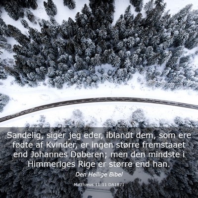 Picture 03 - Matthæus 11:11 DA1871 - Sandelig, siger jeg eder, iblandt dem, som ere - Bible Verse Picture