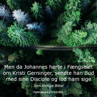 Picture 03 - Matthæus 11:2 DA1871 - Men da Johannes hørte i Fængselet om Kristi - Bible Verse Picture