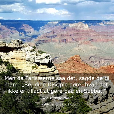 Picture 03 - Matthæus 12:2 DA1871 - Men da Farisæerne saa det, sagde de til ham: - Bible Verse Picture