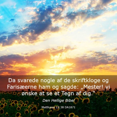 Picture 03 - Matthæus 12:38 DA1871 - Da svarede nogle af de skriftkloge og Farisæerne - Bible Verse Picture