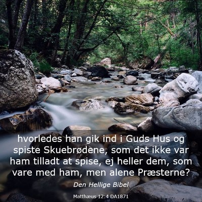 Picture 03 - Matthæus 12:4 DA1871 - hvorledes han gik ind i Guds Hus og spiste - Bible Verse Picture