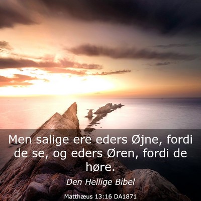 Picture 03 - Matthæus 13:16 DA1871 - Men salige ere eders Øjne, fordi de se, og eders - Bible Verse Picture