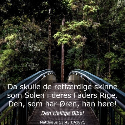 Picture 03 - Matthæus 13:43 DA1871 - Da skulle de retfærdige skinne som Solen i deres - Bible Verse Picture