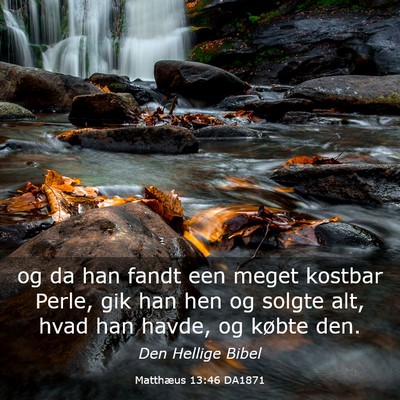 Picture 03 - Matthæus 13:46 DA1871 - og da han fandt een meget kostbar Perle, gik han - Bible Verse Picture