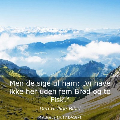 Picture 03 - Matthæus 14:17 DA1871 - Men de sige til ham: „Vi have ikke her uden fem - Bible Verse Picture