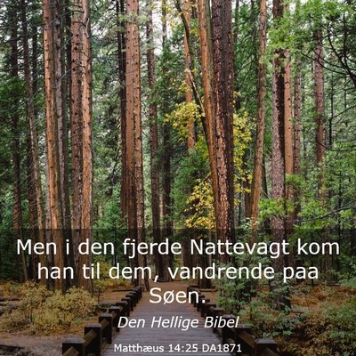 Picture 03 - Matthæus 14:25 DA1871 - Men i den fjerde Nattevagt kom han til dem, - Bible Verse Picture