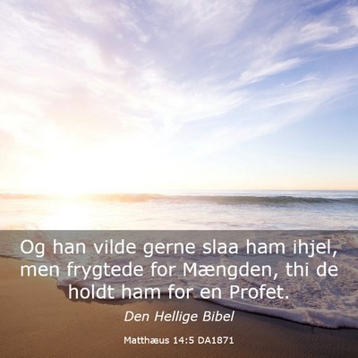 Picture 03 - Matthæus 14:5 DA1871 - Og han vilde gerne slaa ham ihjel, men frygtede - Bible Verse Picture