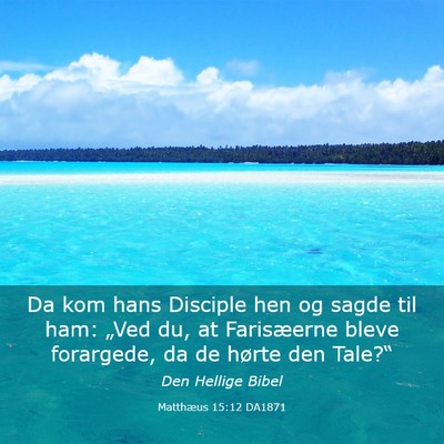 Picture 03 - Matthæus 15:12 DA1871 - Da kom hans Disciple hen og sagde til ham: „Ved - Bible Verse Picture