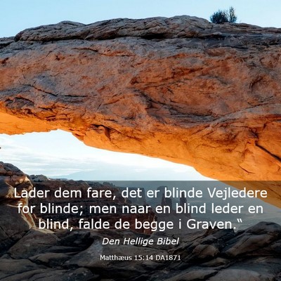 Picture 03 - Matthæus 15:14 DA1871 - Lader dem fare, det er blinde Vejledere for - Bible Verse Picture