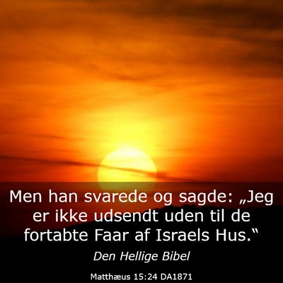 Picture 03 - Matthæus 15:24 DA1871 - Men han svarede og sagde: „Jeg er ikke udsendt - Bible Verse Picture