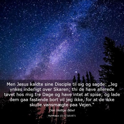 Picture 03 - Matthæus 15:32 DA1871 - Men Jesus kaldte sine Disciple til sig og sagde: - Bible Verse Picture