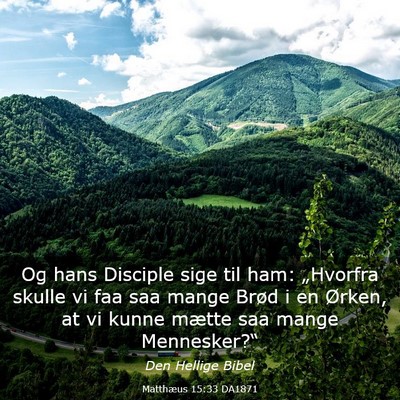 Picture 03 - Matthæus 15:33 DA1871 - Og hans Disciple sige til ham: „Hvorfra skulle - Bible Verse Picture