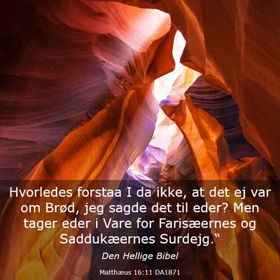 Picture 03 - Matthæus 16:11 DA1871 - Hvorledes forstaa I da ikke, at det ej var om - Bible Verse Picture