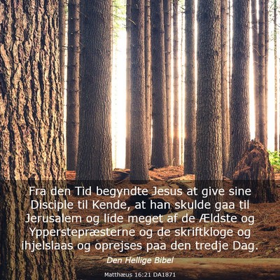 Picture 03 - Matthæus 16:21 DA1871 - Fra den Tid begyndte Jesus at give sine Disciple - Bible Verse Picture