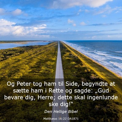 Picture 03 - Matthæus 16:22 DA1871 - Og Peter tog ham til Side, begyndte at sætte ham - Bible Verse Picture