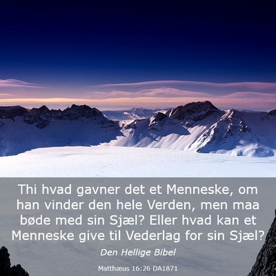 Picture 03 - Matthæus 16:26 DA1871 - Thi hvad gavner det et Menneske, om han vinder - Bible Verse Picture