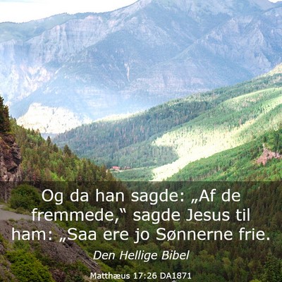 Picture 03 - Matthæus 17:26 DA1871 - Og da han sagde: „Af de fremmede,“ sagde - Bible Verse Picture