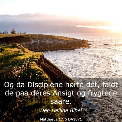 Picture 03 - Matthæus 17:6 DA1871 - Og da Disciplene hørte det, faldt de paa deres - Bible Verse Picture