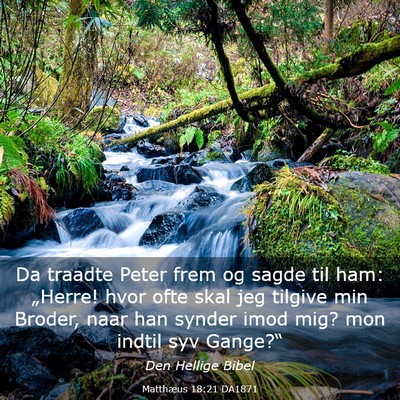 Picture 03 - Matthæus 18:21 DA1871 - Da traadte Peter frem og sagde til ham: „Herre! - Bible Verse Picture