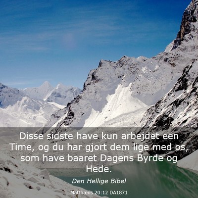 Picture 03 - Matthæus 20:12 DA1871 - Disse sidste have kun arbejdet een Time, og du - Bible Verse Picture