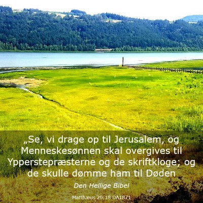 Picture 03 - Matthæus 20:18 DA1871 - „Se, vi drage op til Jerusalem, og - Bible Verse Picture