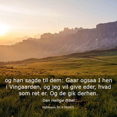 Picture 03 - Matthæus 20:4 DA1871 - og han sagde til dem: Gaar ogsaa I hen i - Bible Verse Picture